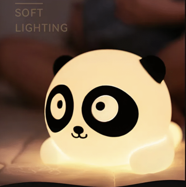 Velador Infantil Silicona Oso Panda Tactil y Recargable por USB